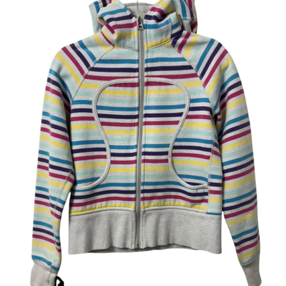 lululemon athletica Striped Multi-Color Hooded Zip-Up Sweatshirt